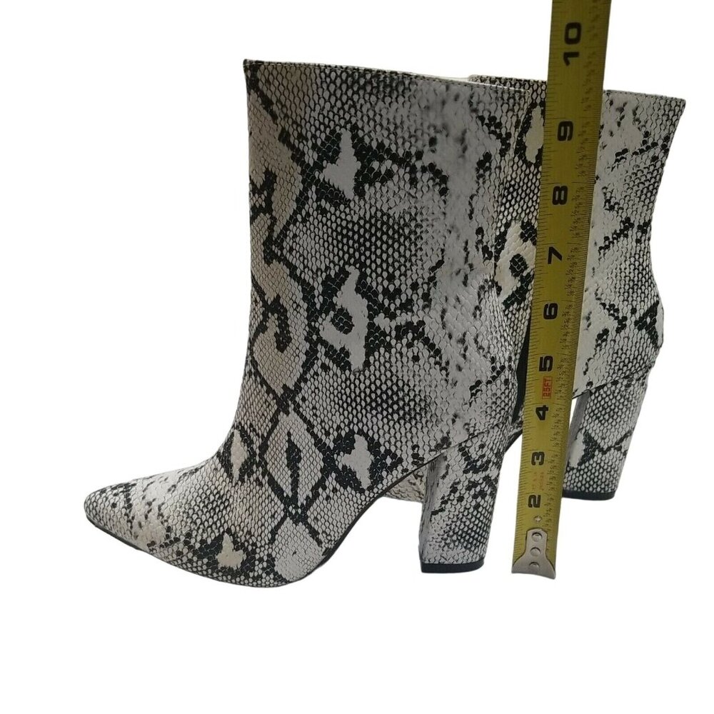 ✅Faux Snakeskin Ankle Booties Side Zip Pointy Toe High Heel Boots Women's EU37 - Picture 6 of 11